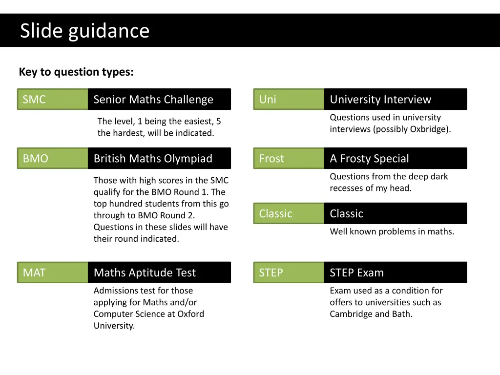 slide guidance