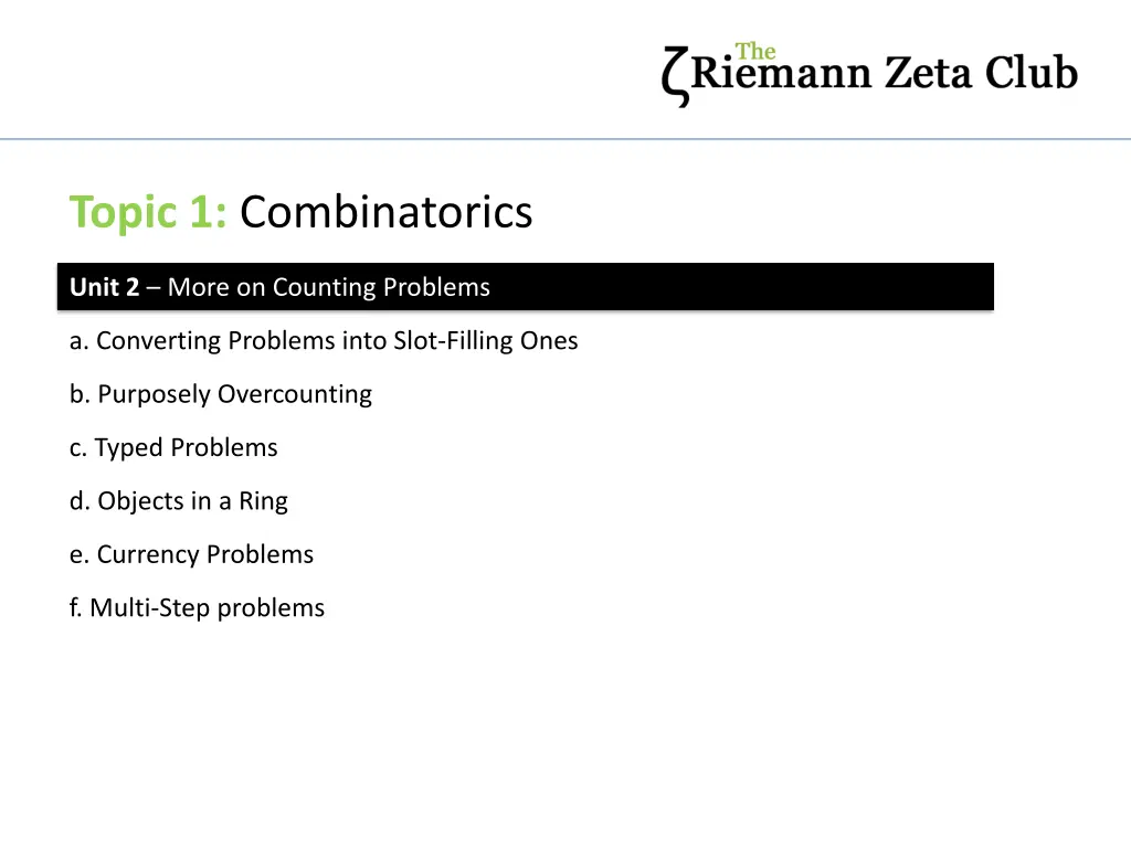 topic 1 combinatorics 2