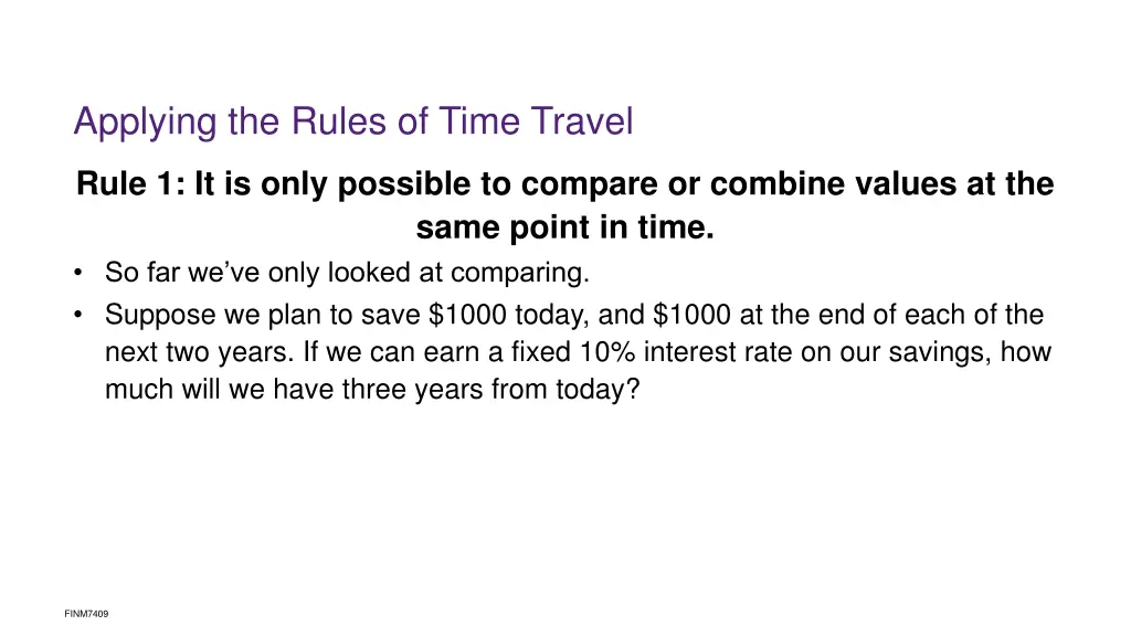 applying the rules of time travel