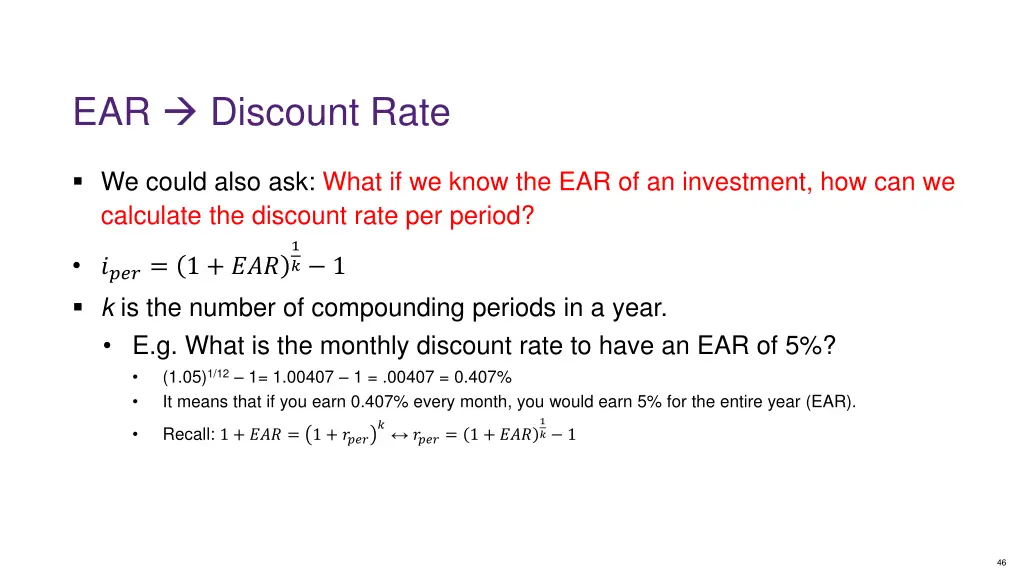 ear discount rate