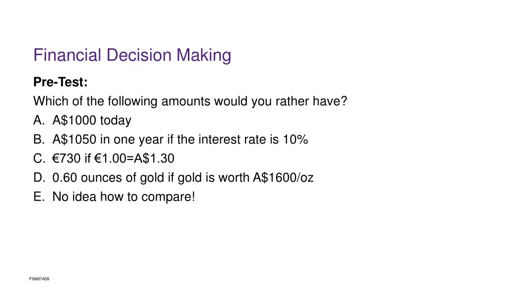 financial decision making