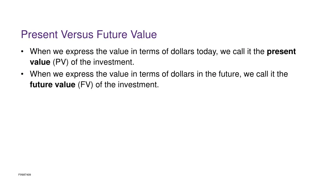 present versus future value 1