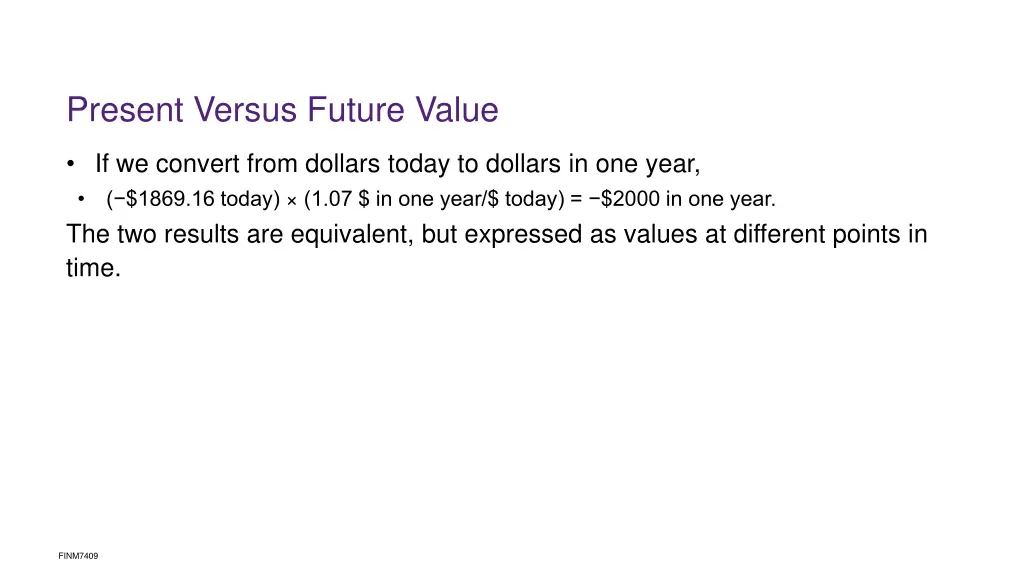 present versus future value