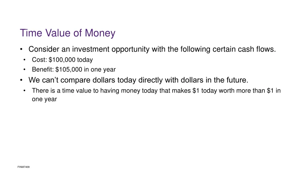 time value of money