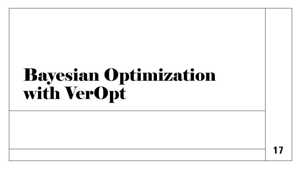 bayesian optimization with veropt