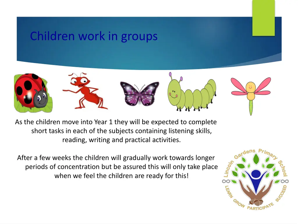 children work in groups