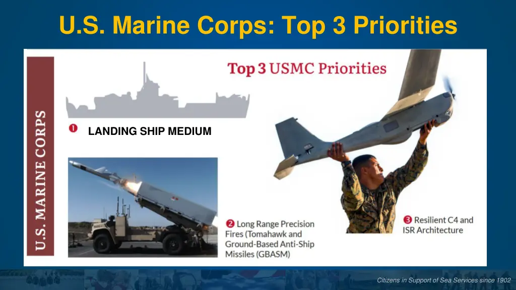 u s marine corps top 3 priorities