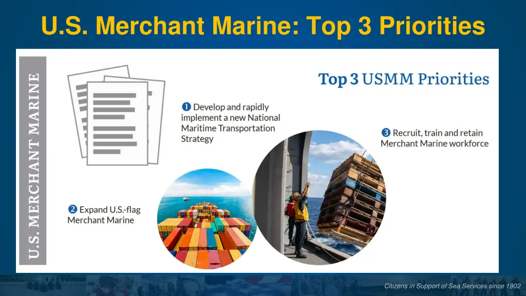 u s merchant marine top 3 priorities