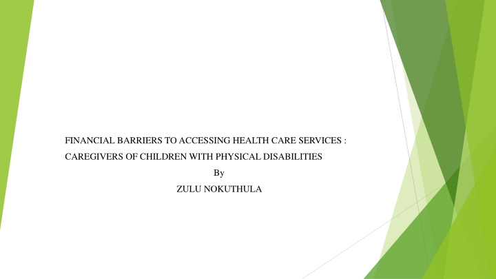 financial barriers to accessing health care