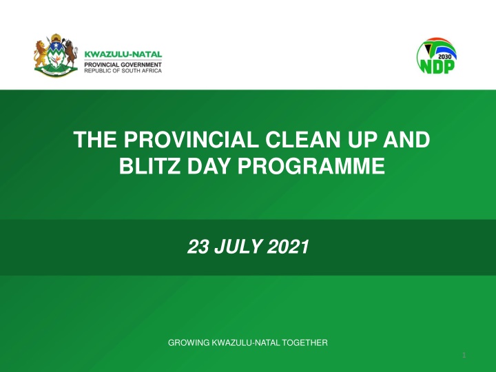 the provincial clean up and blitz day programme