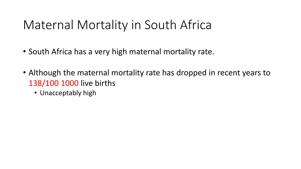 maternal mortality in south africa