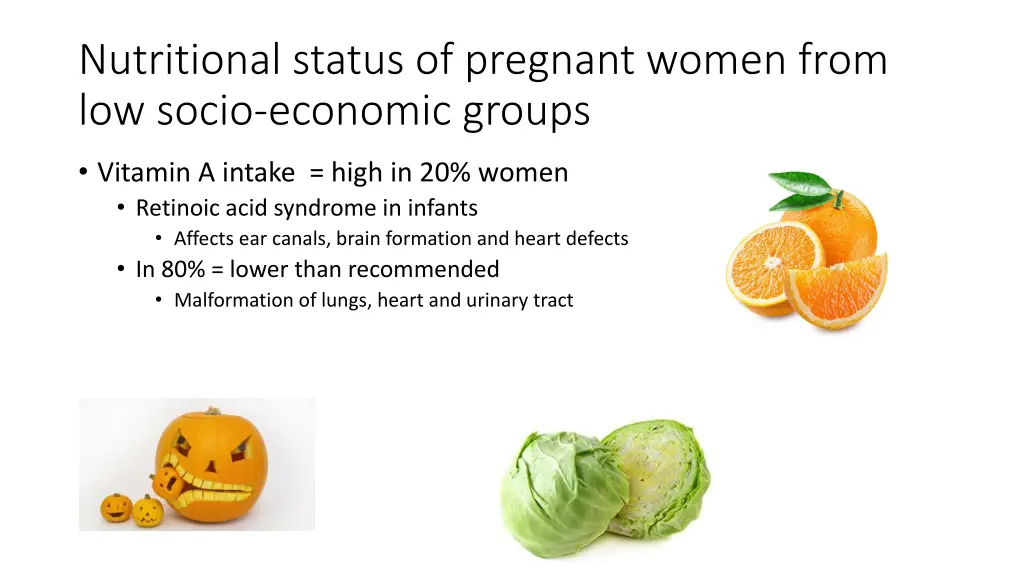 nutritional status of pregnant women from 1