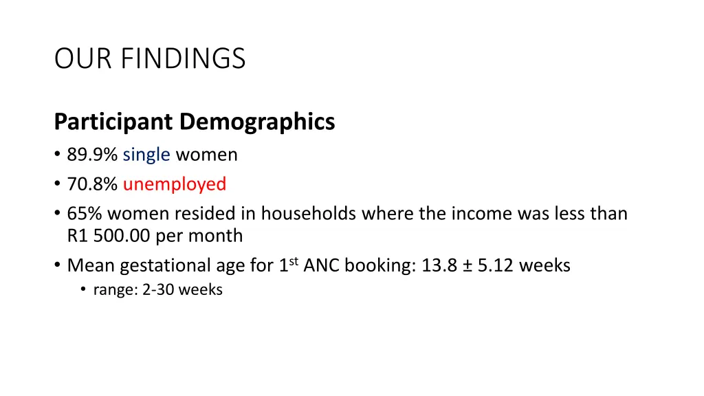 our findings