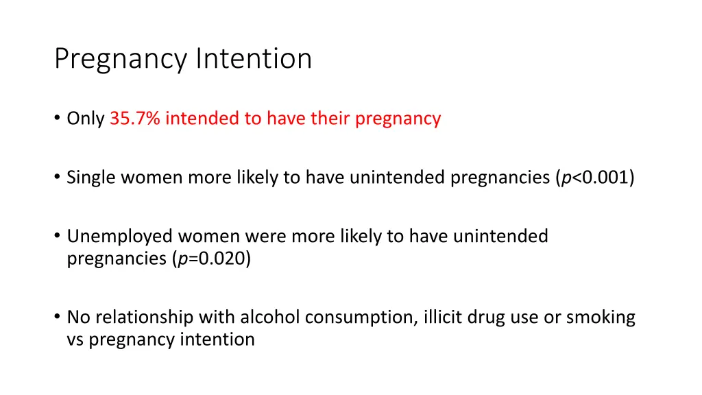 pregnancy intention