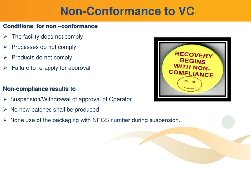 non conformance to vc 1