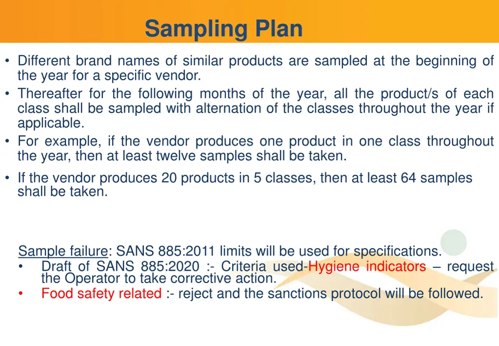 sampling plan