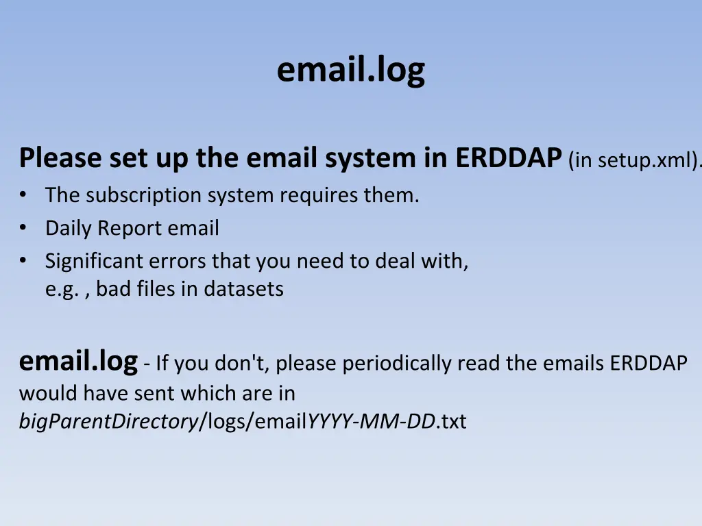 email log