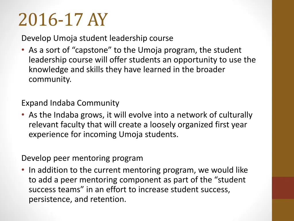 2016 17 ay develop umoja student leadership