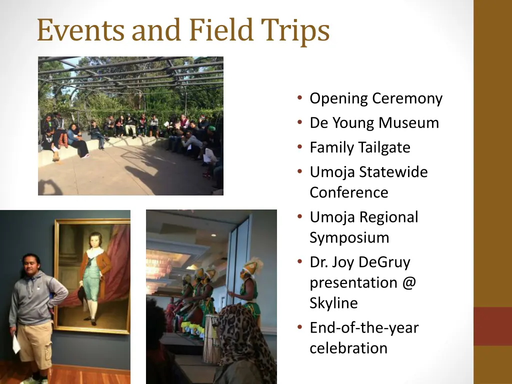 events and field trips