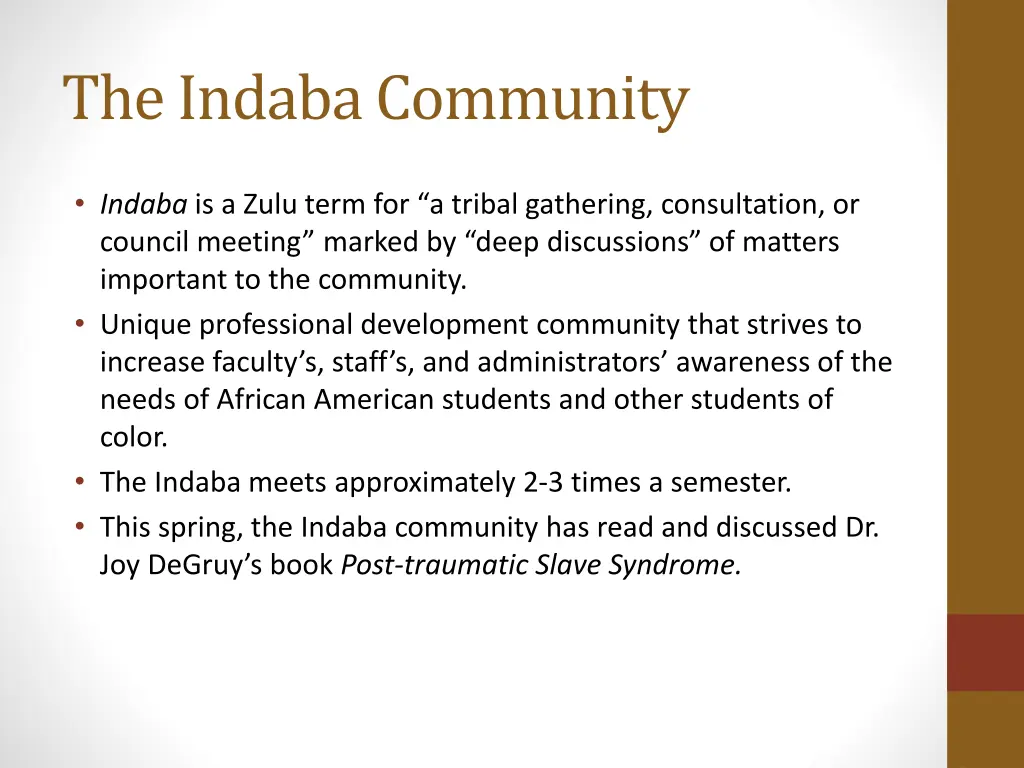 the indaba community