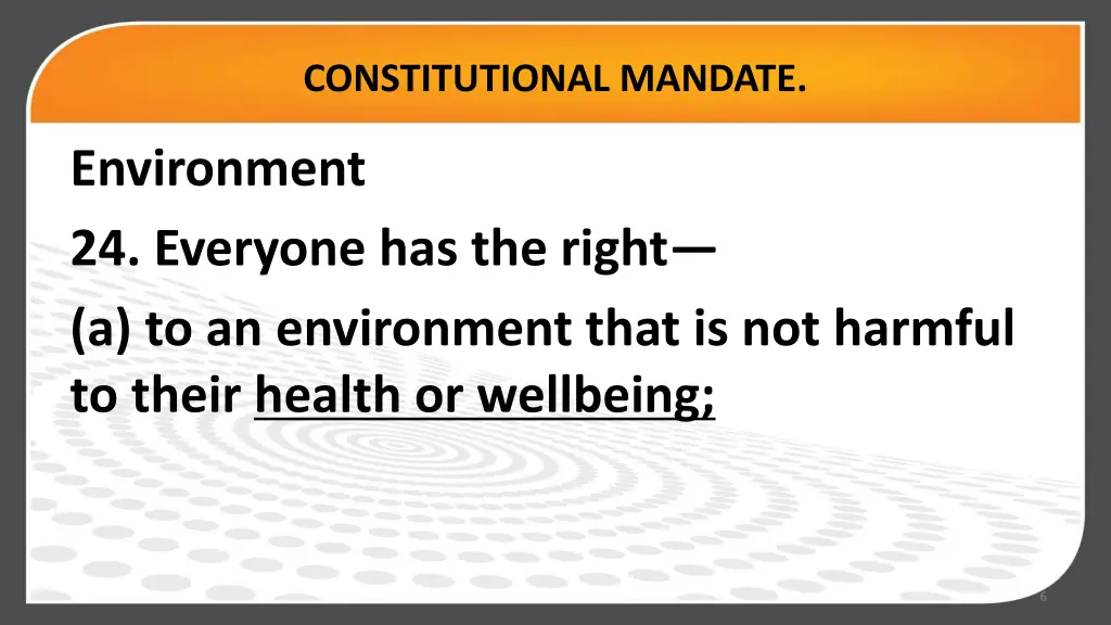 constitutional mandate