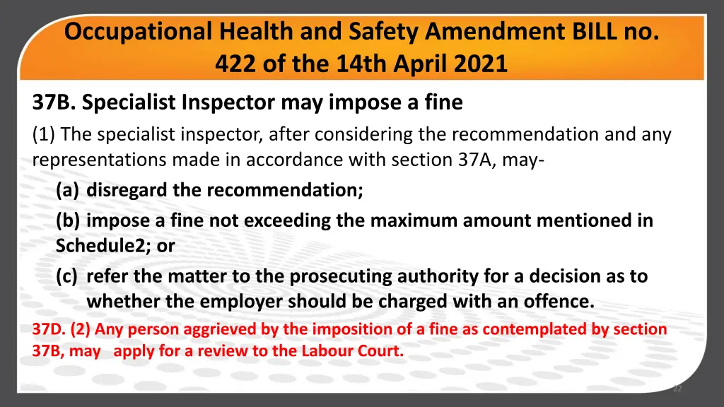 occupational health and safety amendment bill 5