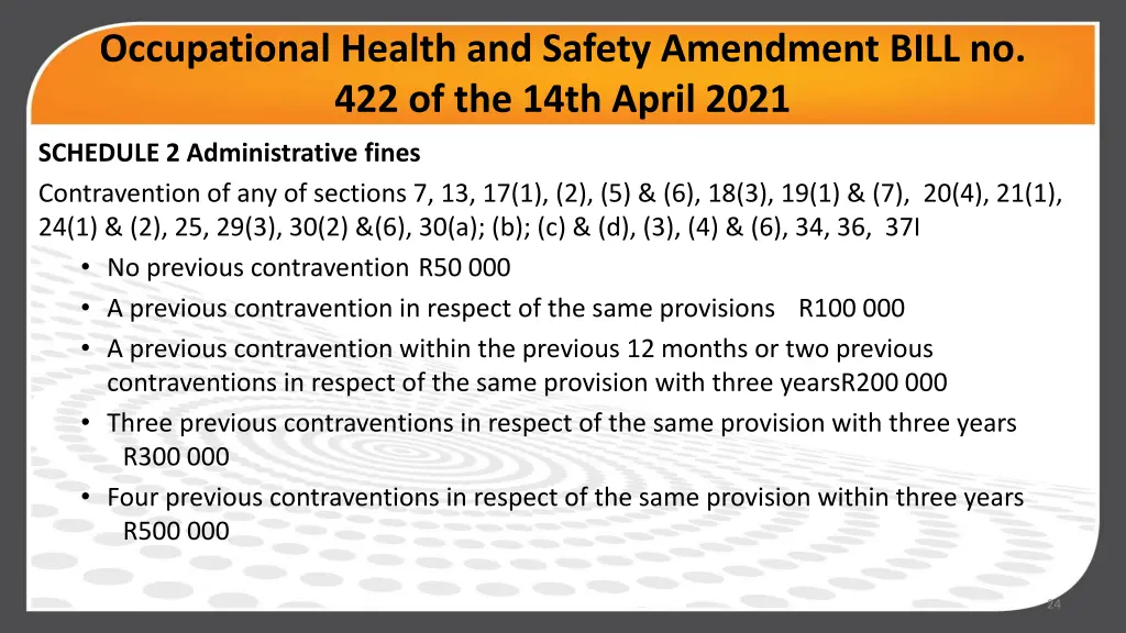 occupational health and safety amendment bill 7