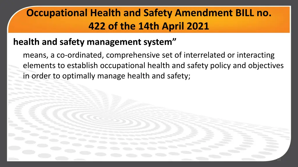 occupational health and safety amendment bill