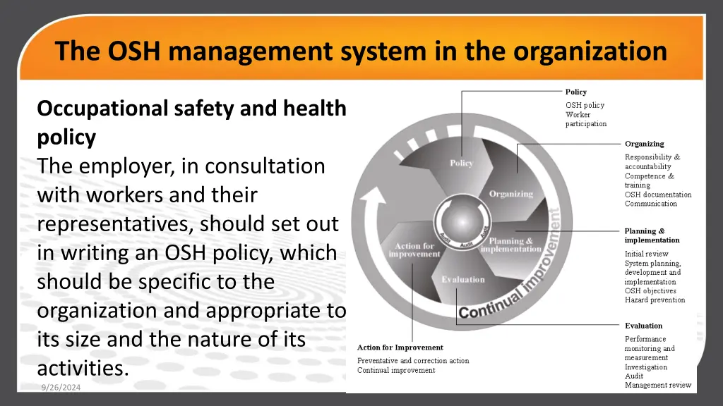 the osh management system in the organization 1