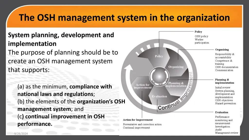 the osh management system in the organization 3