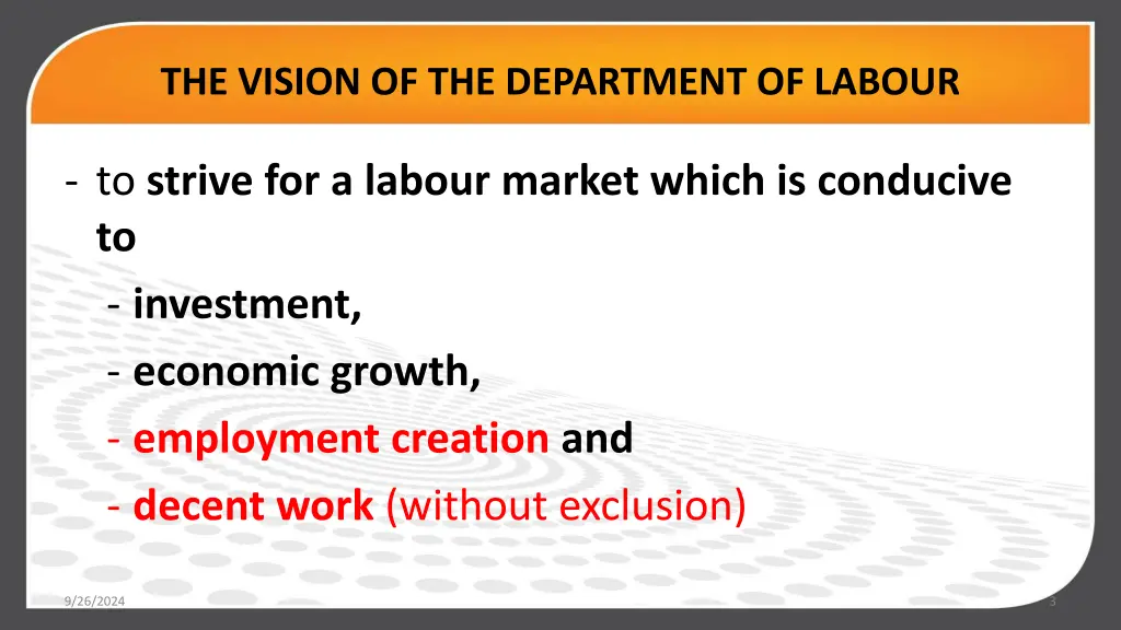 the vision of the department of labour