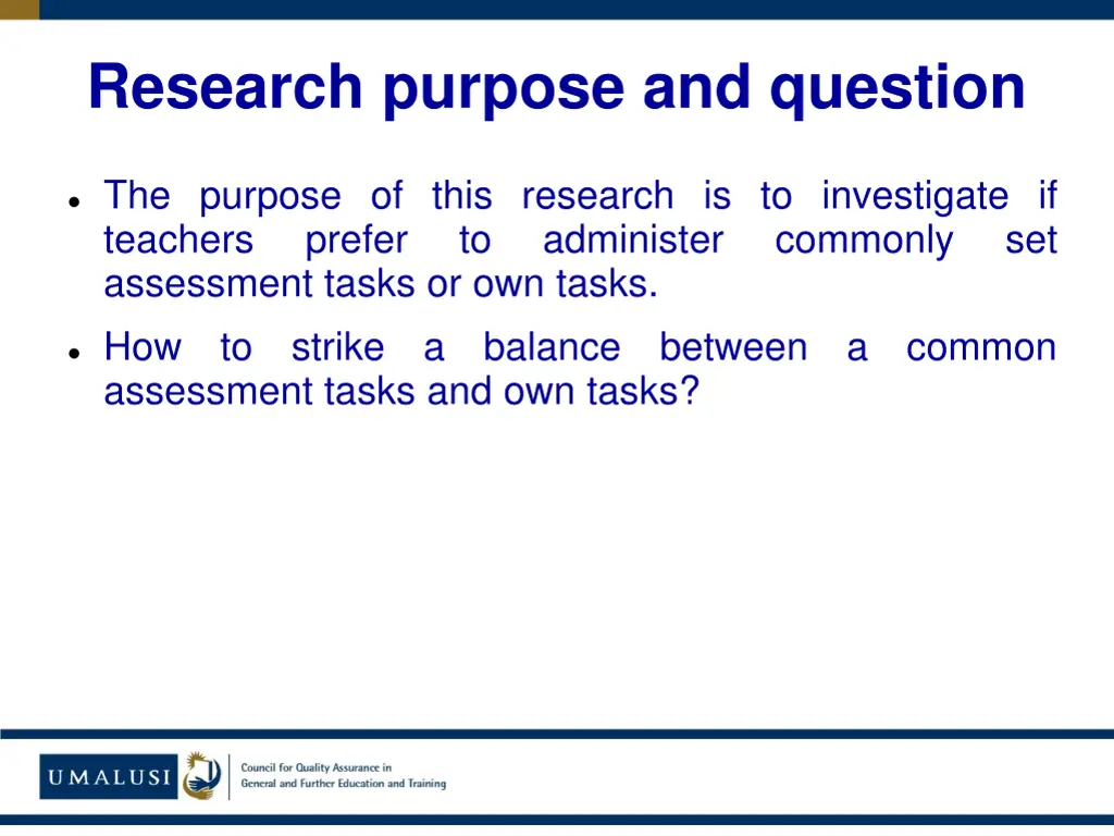 research purpose and question