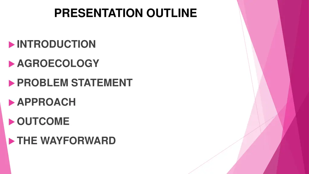 presentation outline