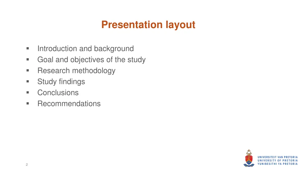 presentation layout