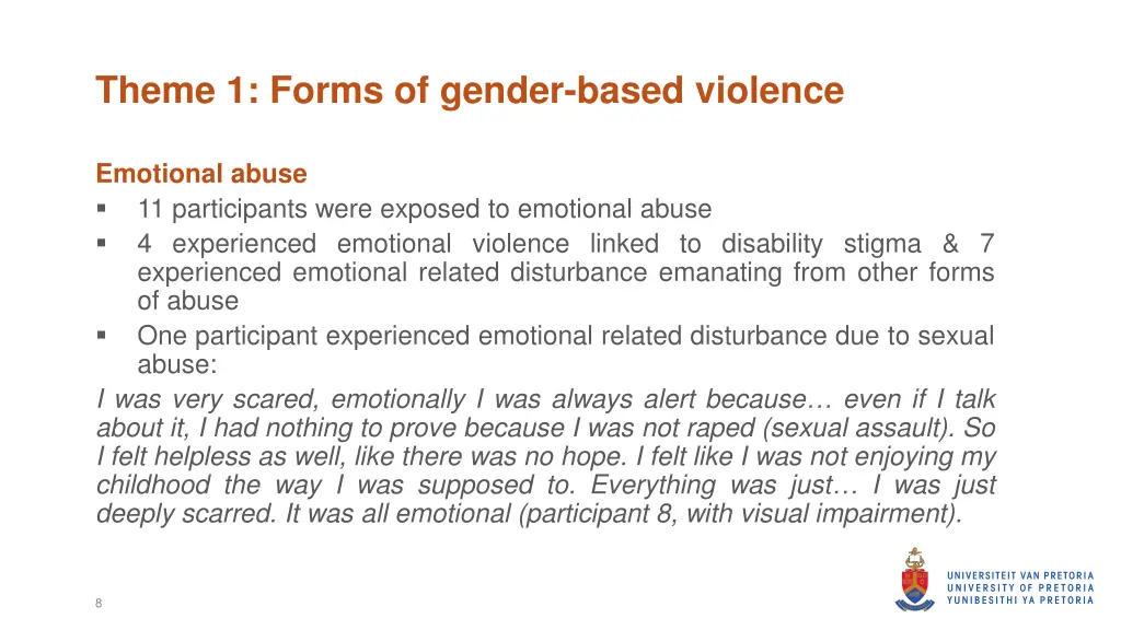 theme 1 forms of gender based violence