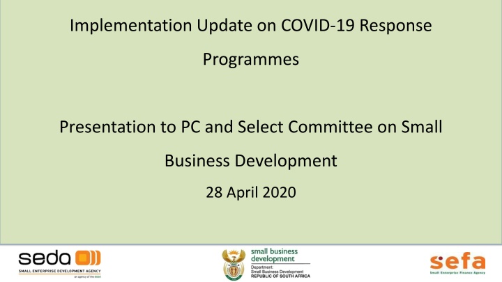 implementation update on covid 19 response