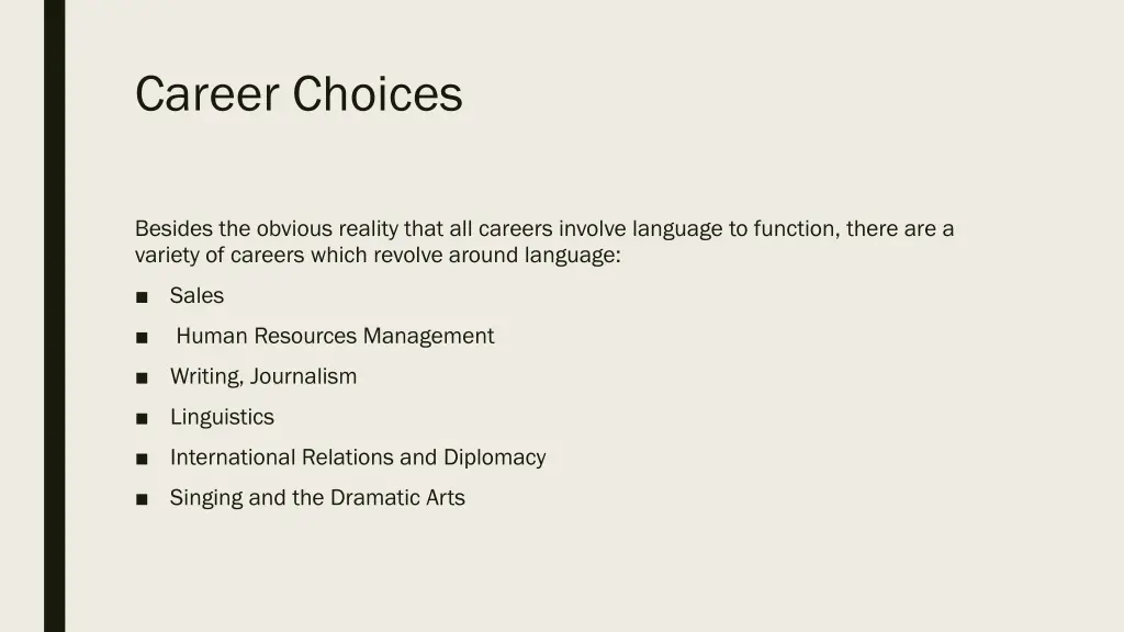 career choices