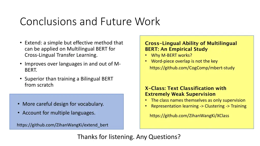 conclusions and future work