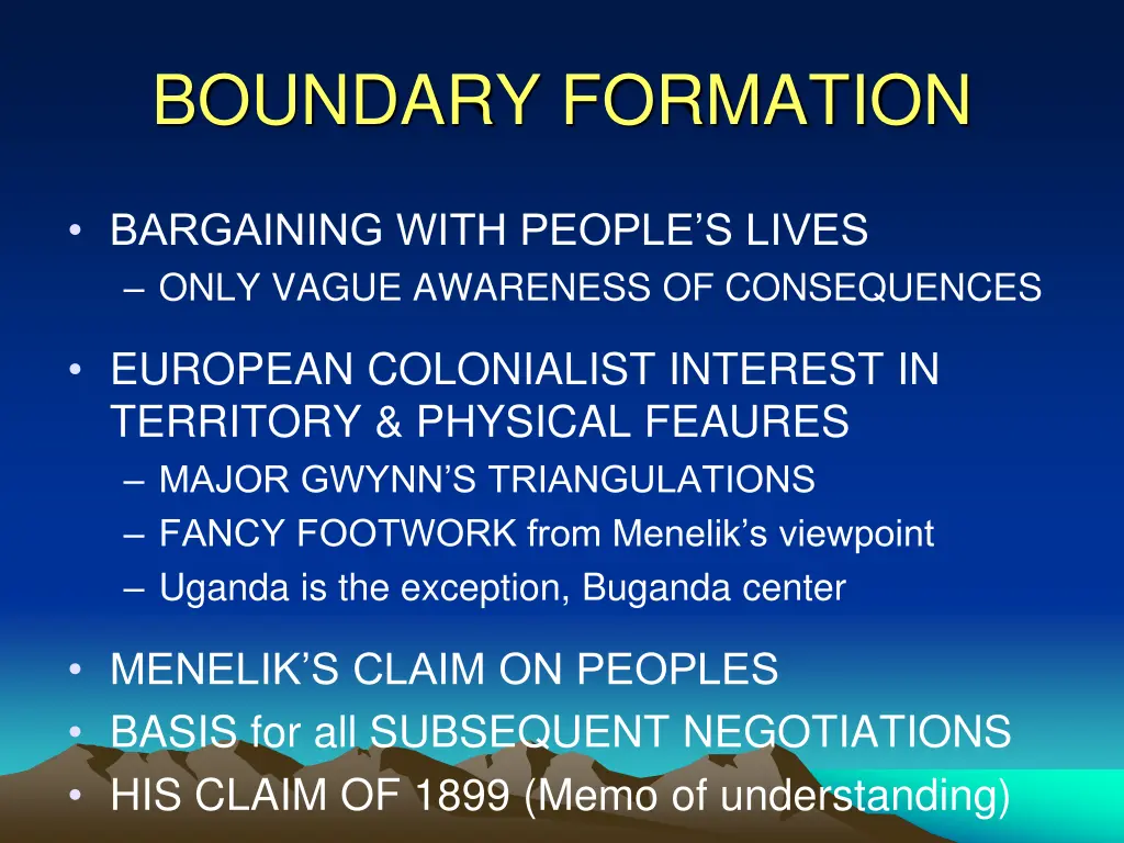 boundary formation