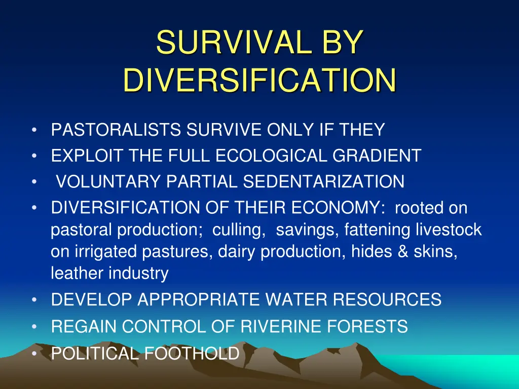 survival by diversification