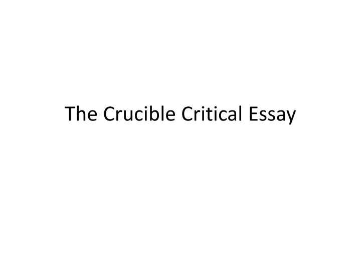 the crucible critical essay