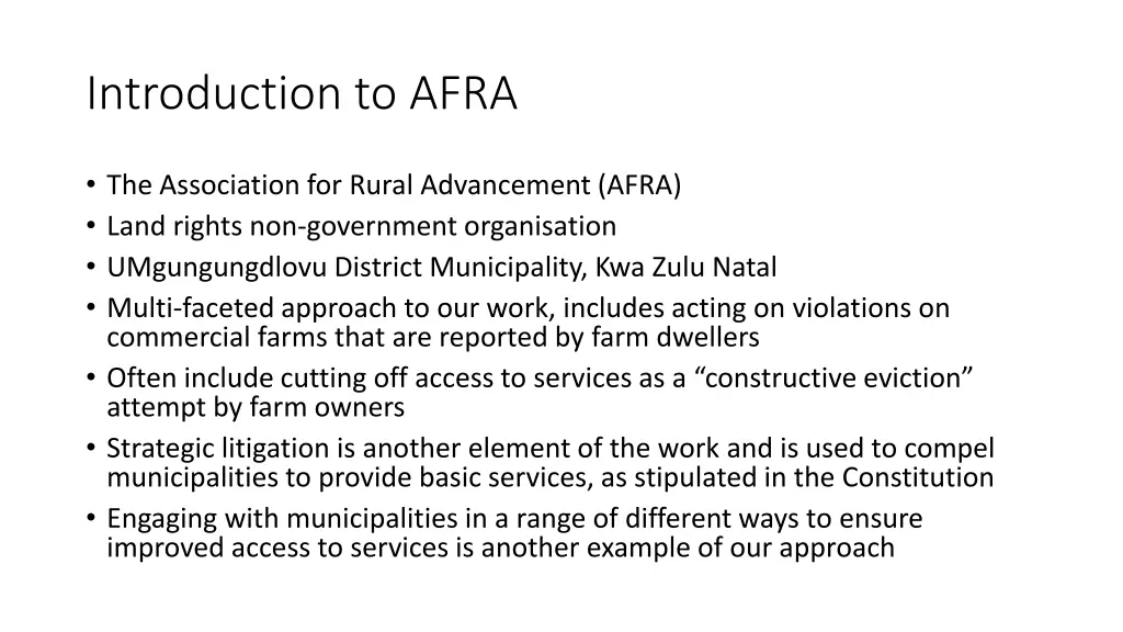 introduction to afra