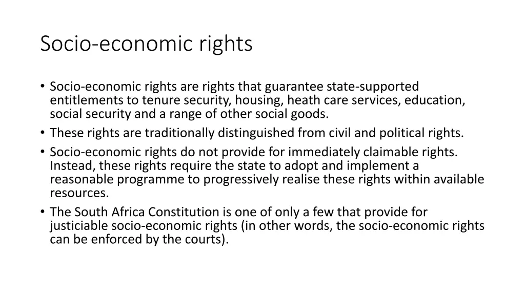 socio economic rights