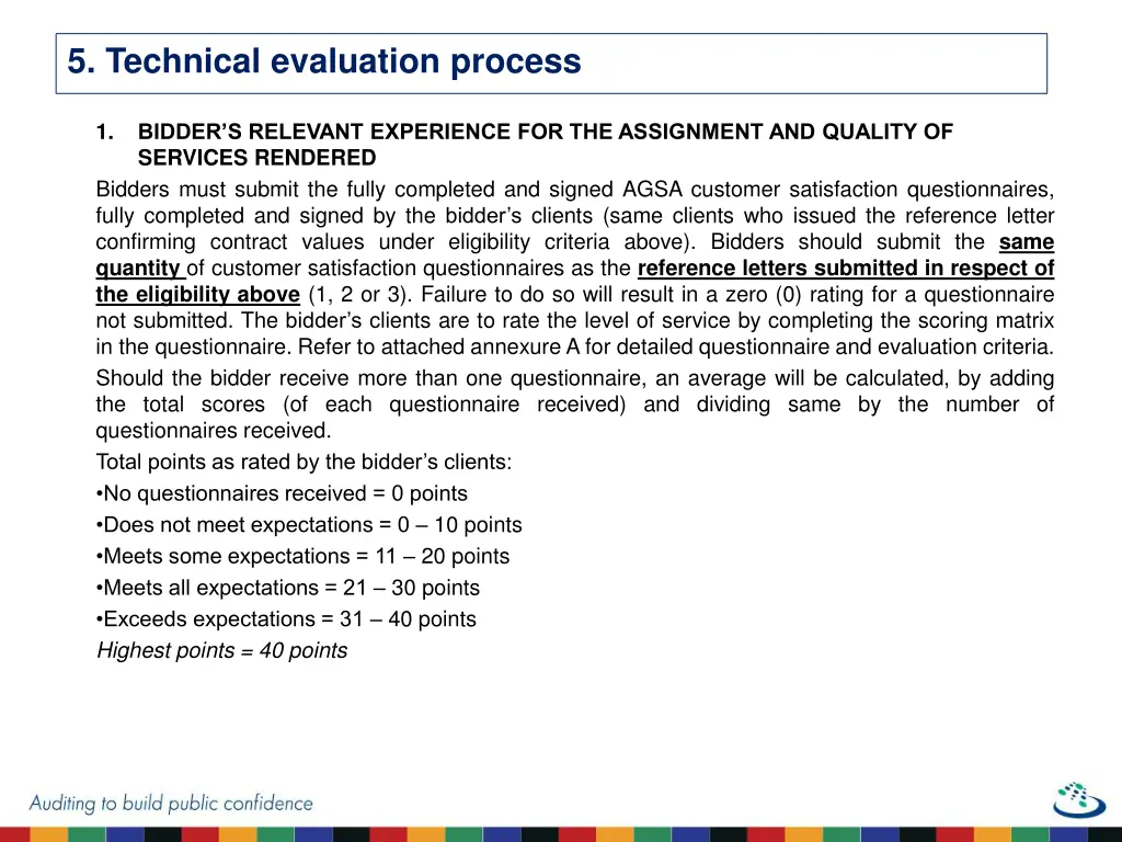 5 technical evaluation process