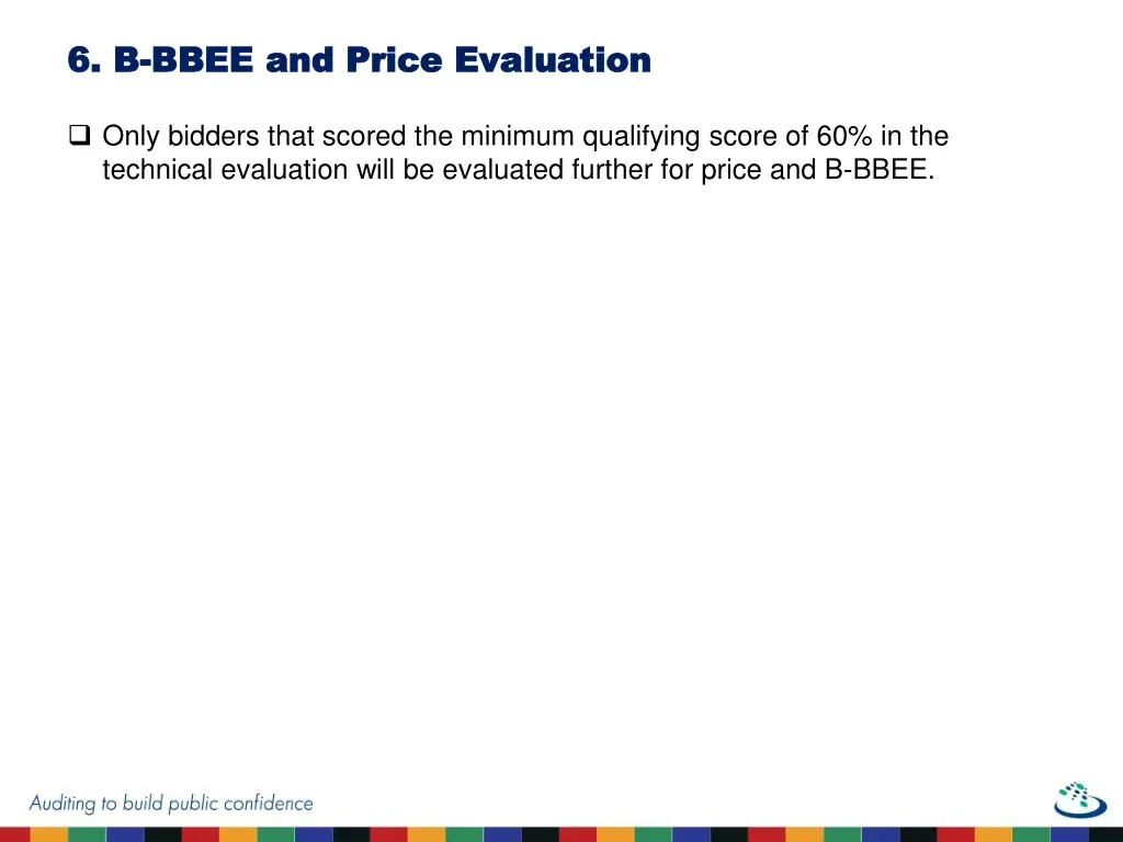 6 6 b b bbee and price evaluation bbee and price