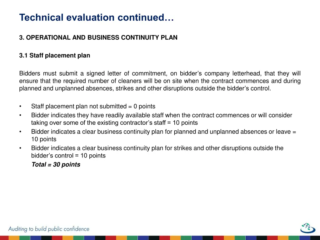 technical evaluation continued 1