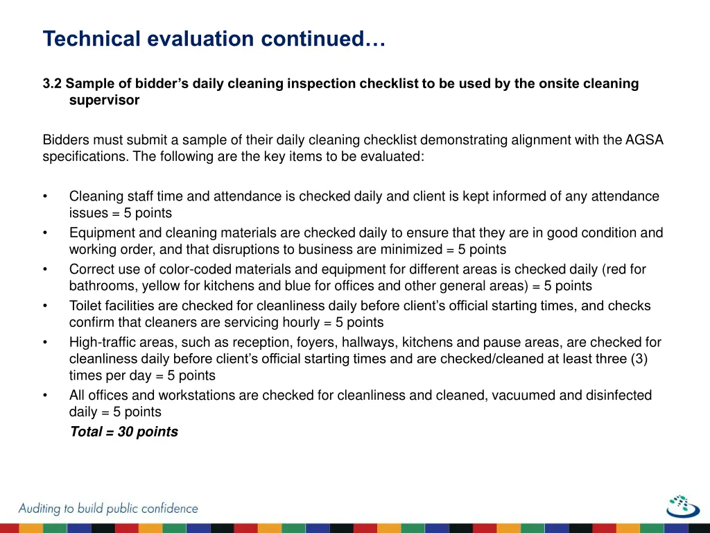 technical evaluation continued 2