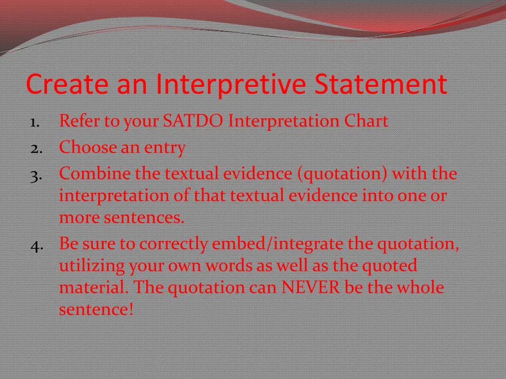 create an interpretive statement