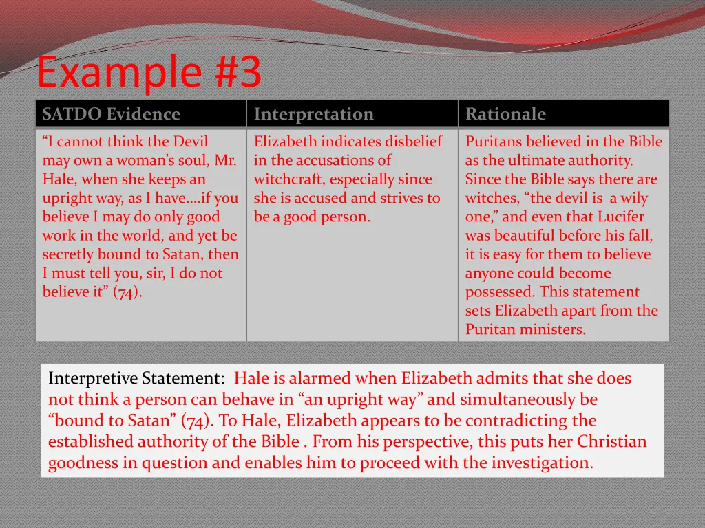 example 3 satdo evidence