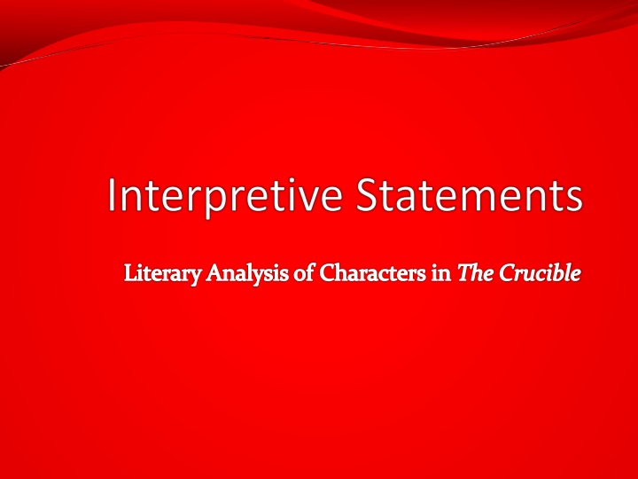 literary analysis of characters in the crucible